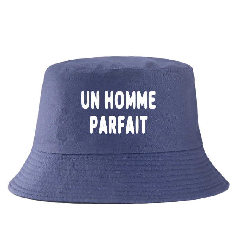 Un Homme Parfait Letter Print Sun Bucket Hat