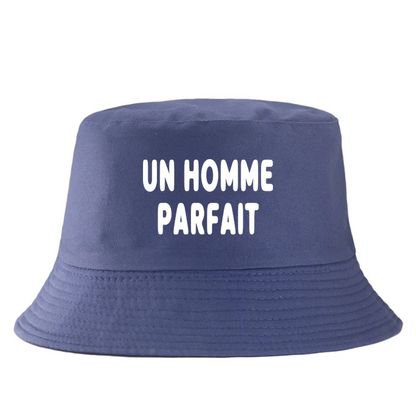 Un Homme Parfait Letter Print Sun Bucket Hat