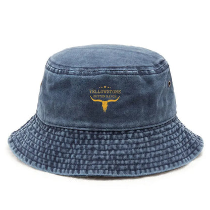 Vintage Yellowstone Bull Skull Bucket Hat