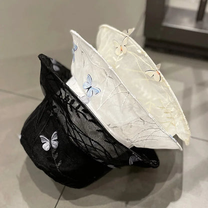 Fashion Butterfly Bucket Hats Women Summer