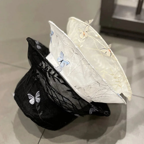 Fashion Butterfly Bucket Hats Women Summer