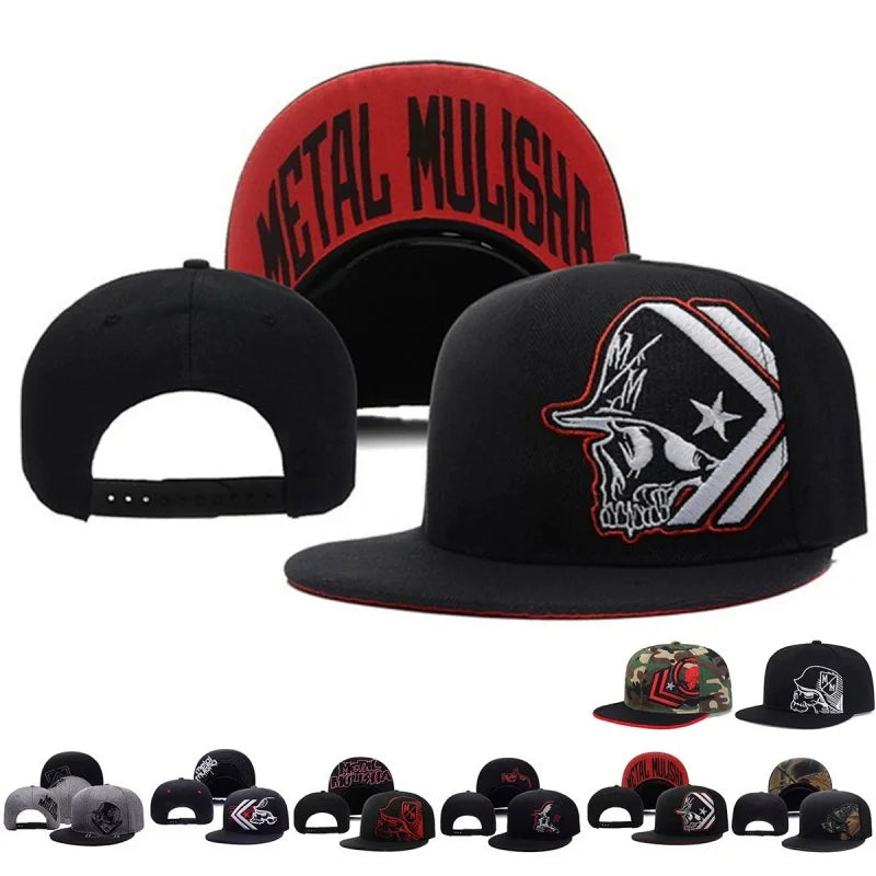 Skeleton Embroidered Unisex Hip-Hop Snapback Cap