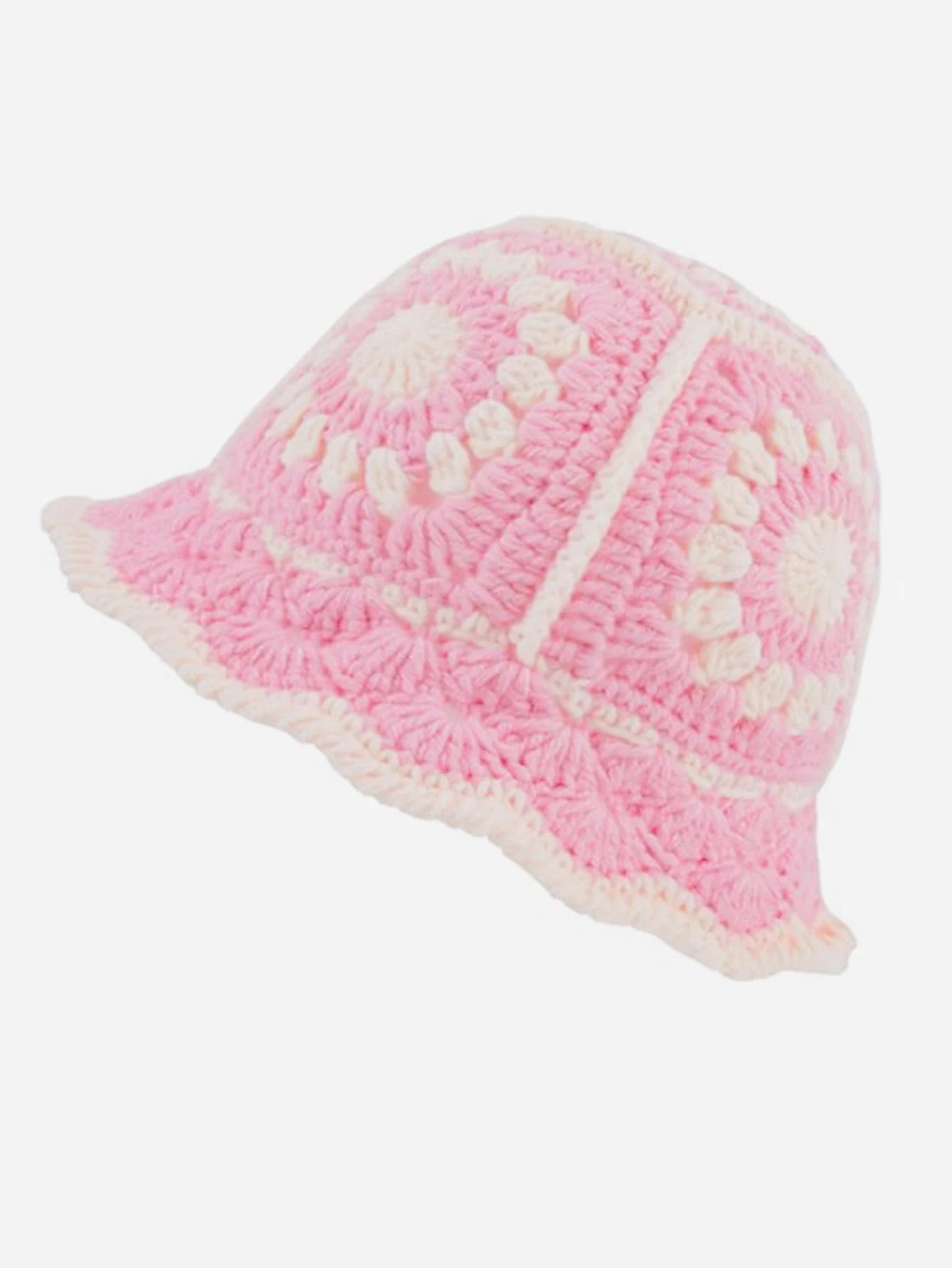 Women's Y2K Crochet Flower Bucket Hat