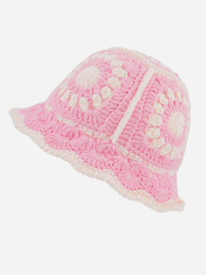 Women's Y2K Crochet Flower Bucket Hat