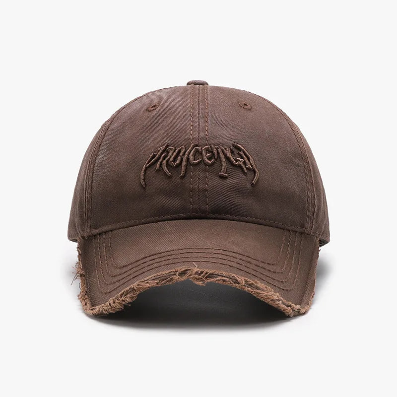 Letter Three Dimensional Embroidery Soft Top Rough Edge Men's Baseball Cap