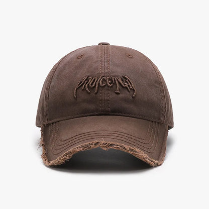 Letter Three Dimensional Embroidery Soft Top Rough Edge Men's Baseball Cap