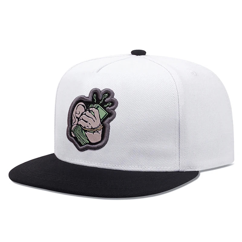USD Embroidered Flat Brim Mesh Snapback Cap