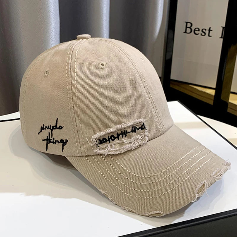 New Celebrity Fashion Embroidery Hole Sunscreen Baseball Cap Women
