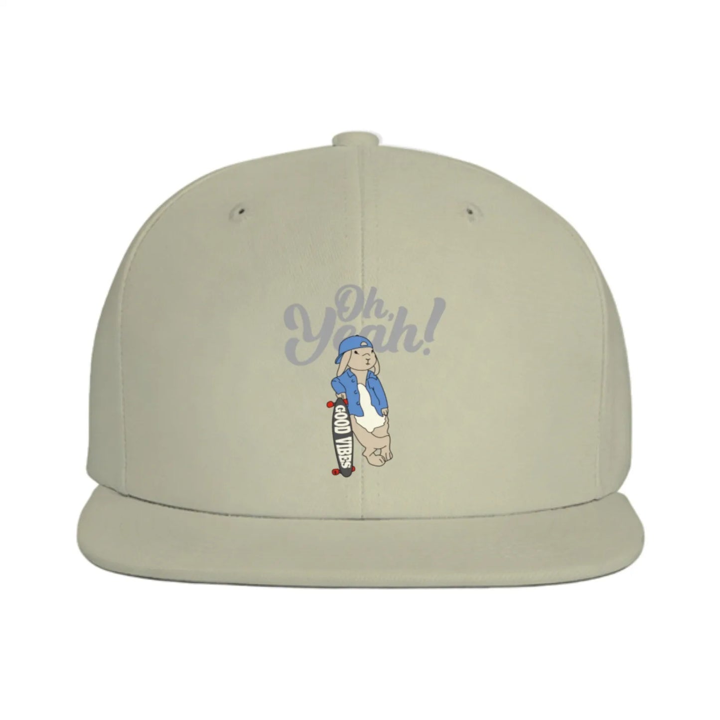 Oh Yeah Skater Rabbit Graphic Snapback Cap