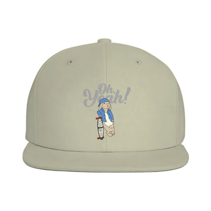 Oh Yeah Skater Rabbit Graphic Snapback Cap