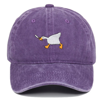 White Goose Embroidered Adjustable Snapback Baseball Cap