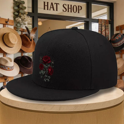 Dark Rose Flat Brim Snapback Cap