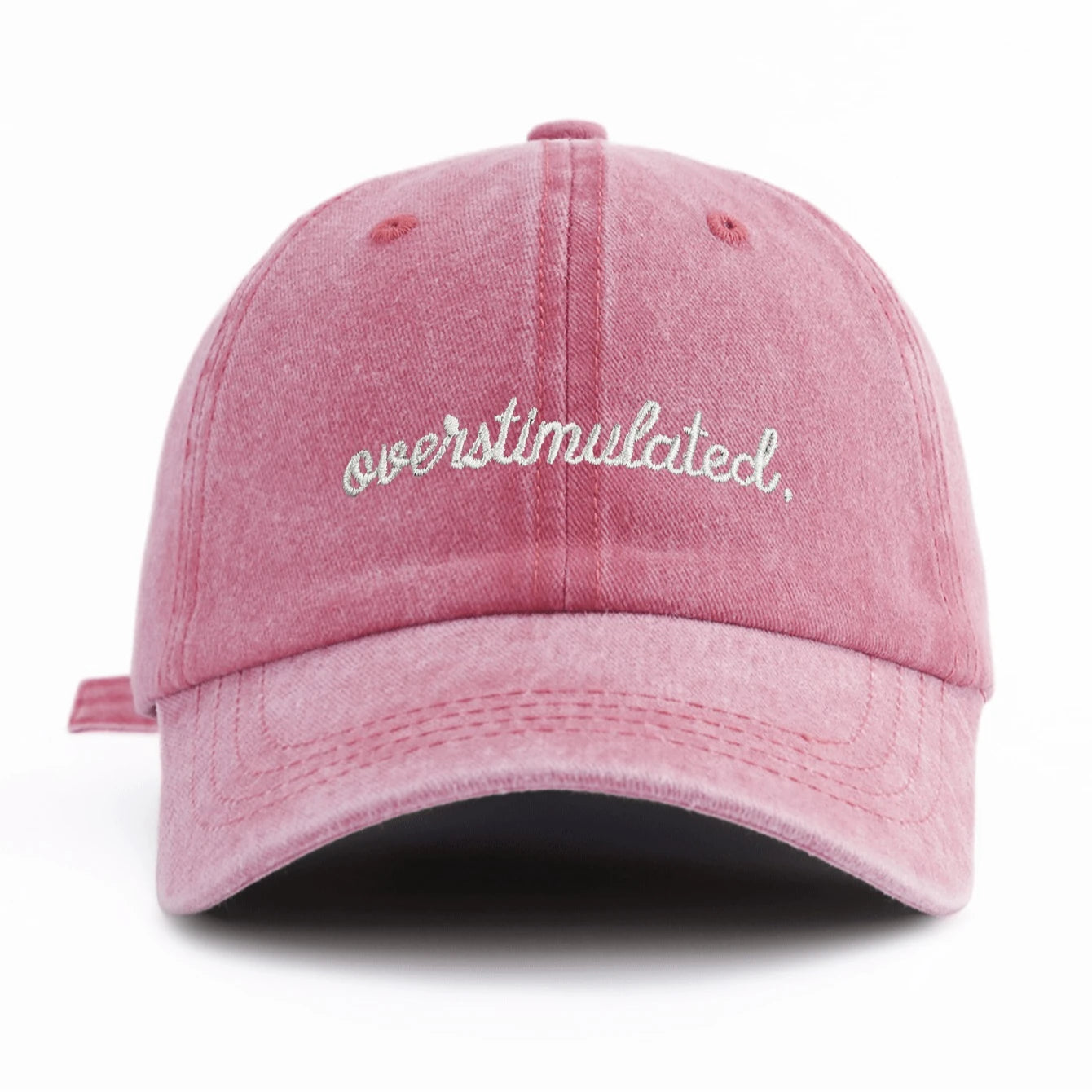 1 Pc Overstimulated Embroidered Washed Baseball Cap