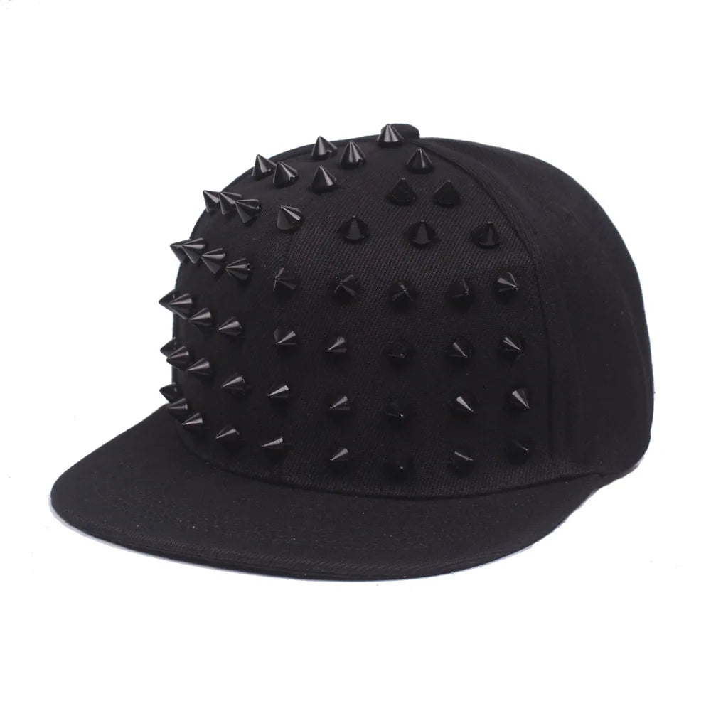 Men And Women's Rivet Flat Hat, Punk Rock, Hip Hop Stud Baseball Caps, Male, Female, Youth, Teenagers, Boys, Girls