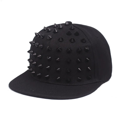 Men And Women's Rivet Flat Hat, Punk Rock, Hip Hop Stud Baseball Caps, Male, Female, Youth, Teenagers, Boys, Girls