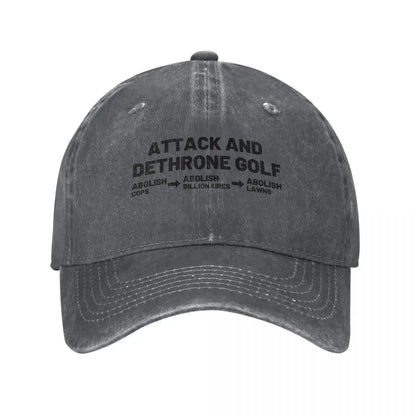 Attack And Dethrone Golf Baseball Cap