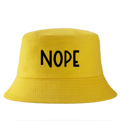 Funny Nope Letter Cotton Bucket Hat