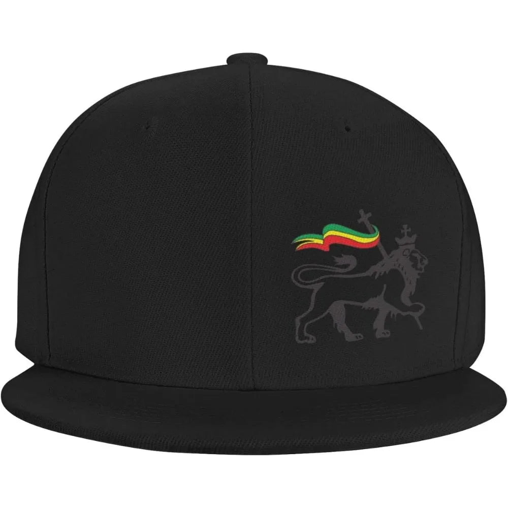 Lion Of Judah Rasta Flat Brim Snapback Cap