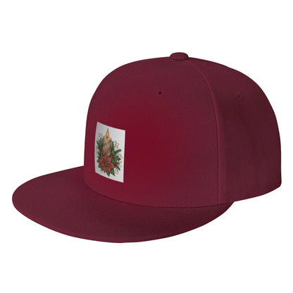Christmas Candle Flat Brim Snapback Cap