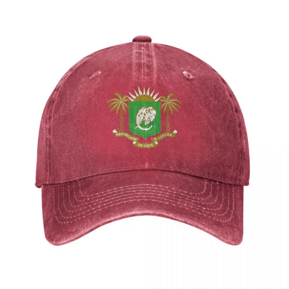 Men Baseball Cap Cote Emblem Charcoal Washed Denim