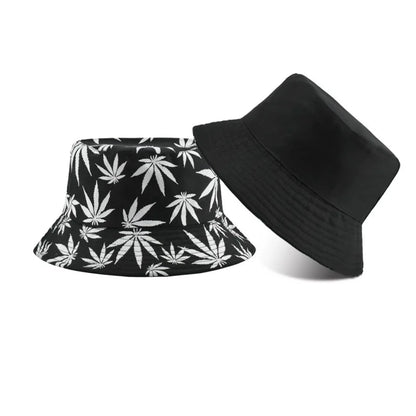 1pc Retro Style Fashionable Printed Maple Leaf Fisherman Hat