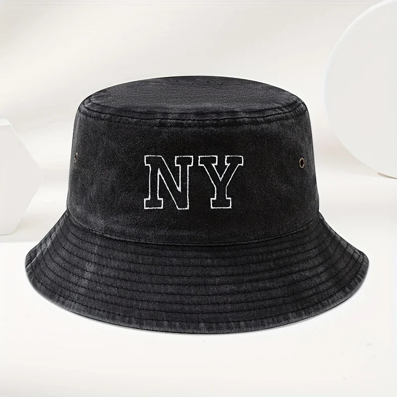 Vintage Washed NY Embroidered Bucket Hat
