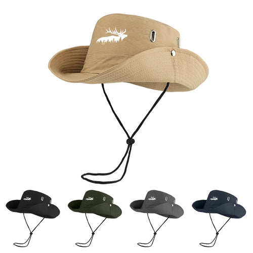 Elk Forest Print Outdoor Bucket Hat