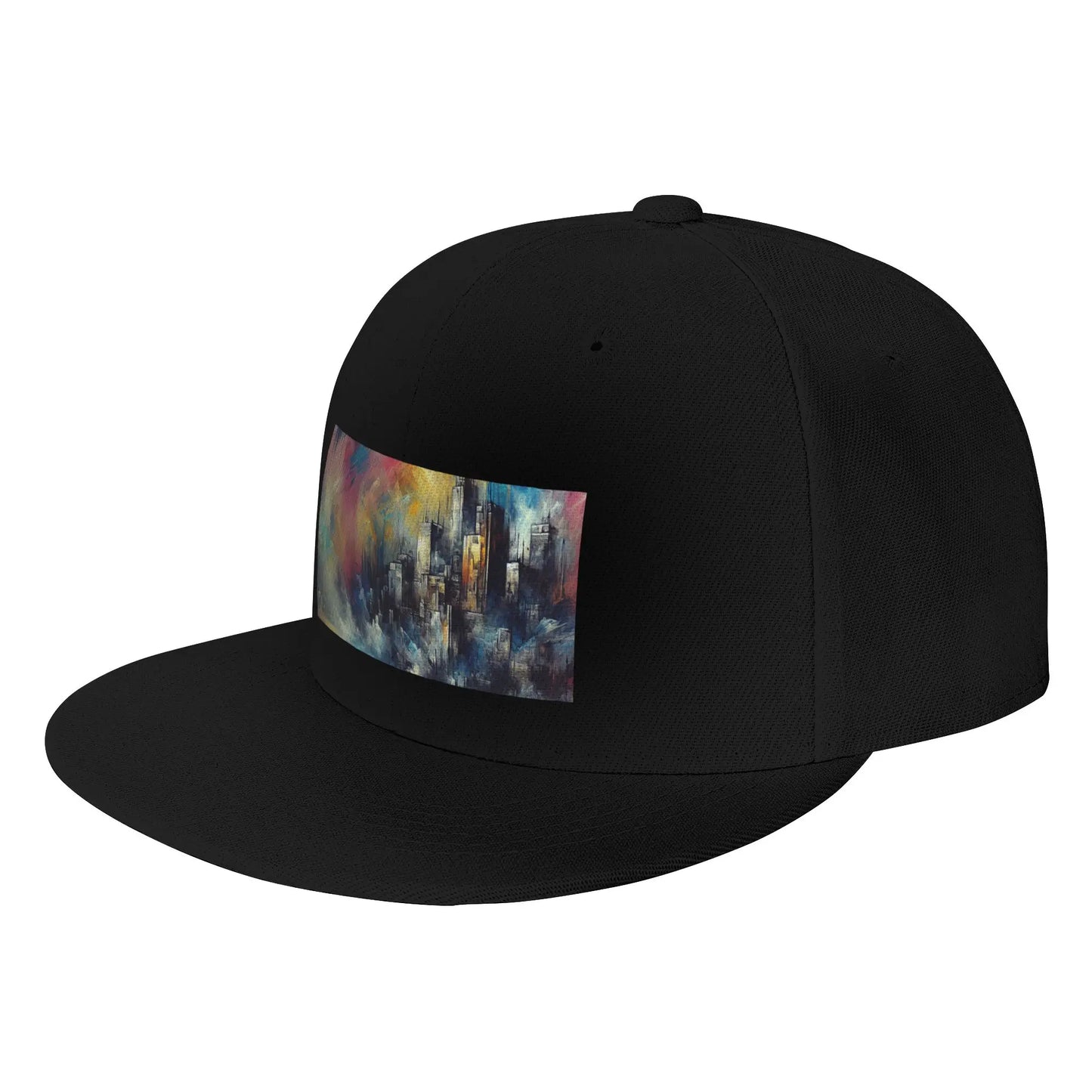 Fashion Watercolor Seaside City Abstract Snapback Cap