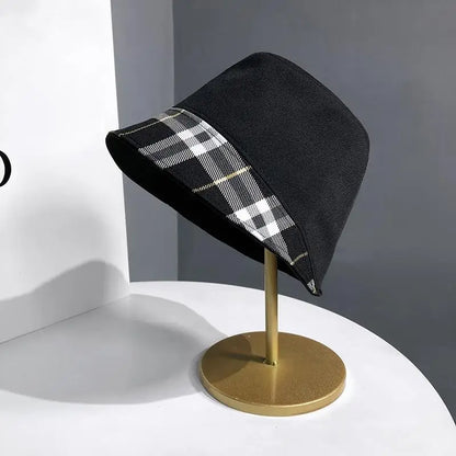 2026 New Checkered Splicing Bucket Hat Size 56-58cm