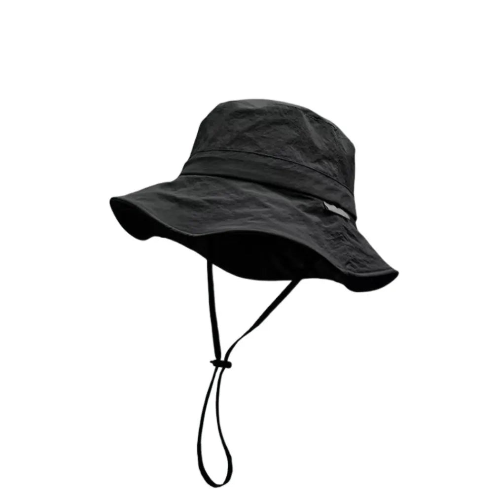 Waterproof Drawstring Wide Brim UV Protection Bucket Hat