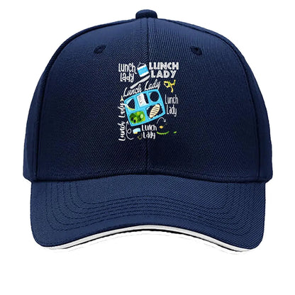 Milk Lunch Lady School Cafeteria Tray Food Graphic Sandwich Baseball Cap