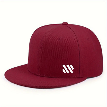 Baseball Hat With White Logo Unisex Adjustable Breathable Flat Brimmed Hat
