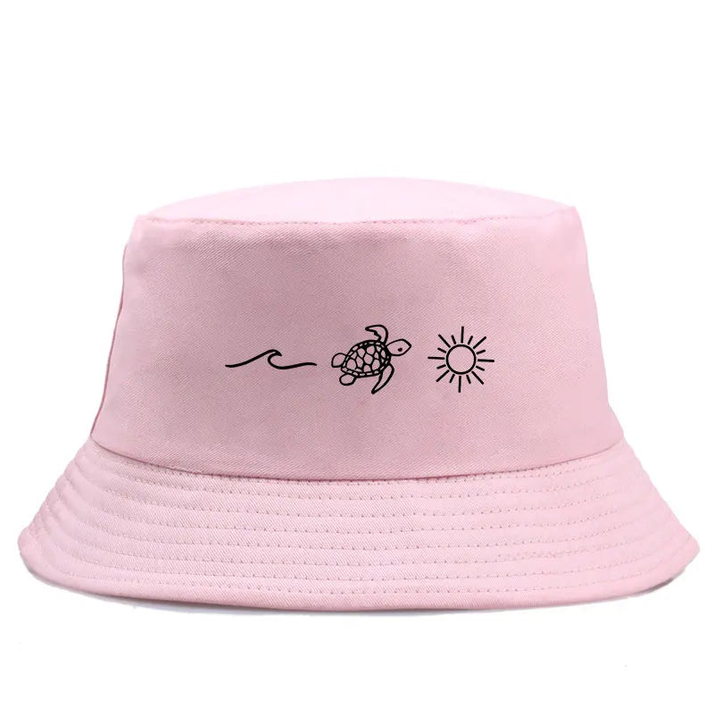 Minimalist Sea Turtle Wave Bucket Hat