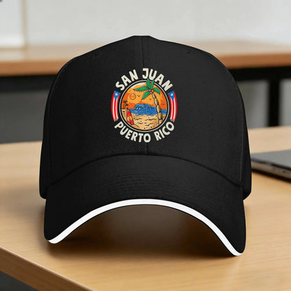 San Juan Puerto Rico 70s Sunset Vintage Baseball Cap