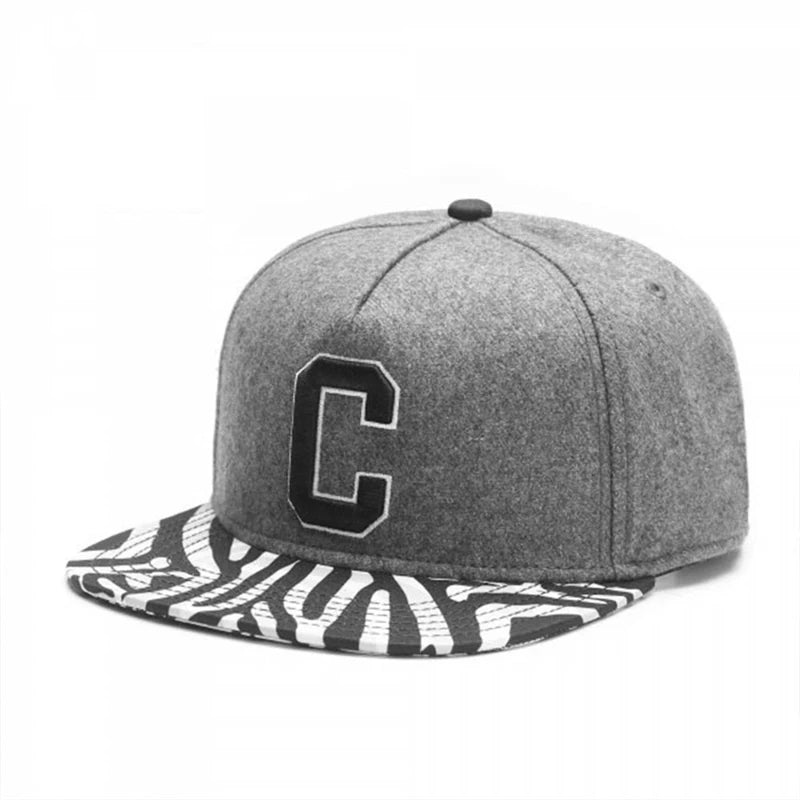 Knight C Letter Embroidered Hip-Hop Snapback Cap