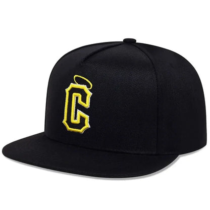 Angel Halo C Letter Embroidered Hip-Hop Snapback Cap