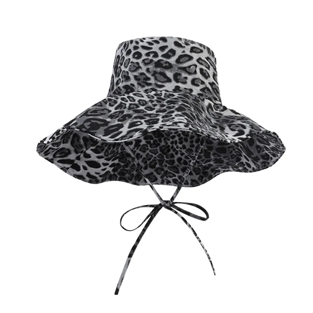 Black Dot Bucket Hats Leopard Print