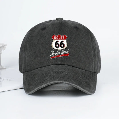 Vintage Route 66 Washed Baseball Cap