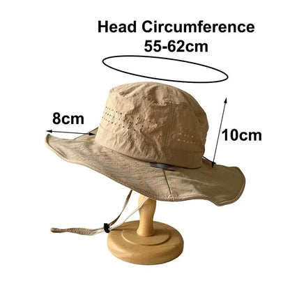 Breathable Wide Brim Quick-Dry Sun Protection Bucket Hat