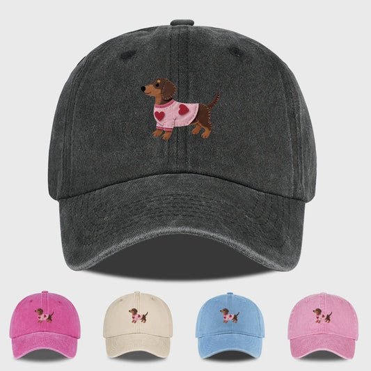 Dachshund Heart Sweater Baseball Cap