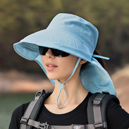 Wide Brim UV Protection Bonnet Bucket Hat