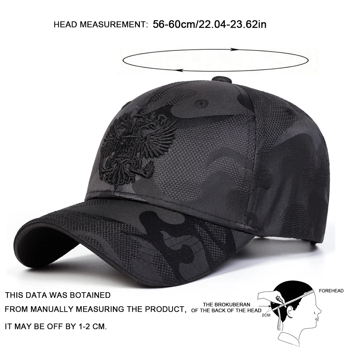Double Headed Eagle Embroidered Baseball Cap