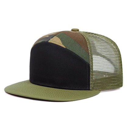 Flat Brim Mesh Adjustable Unisex Snapback Cap