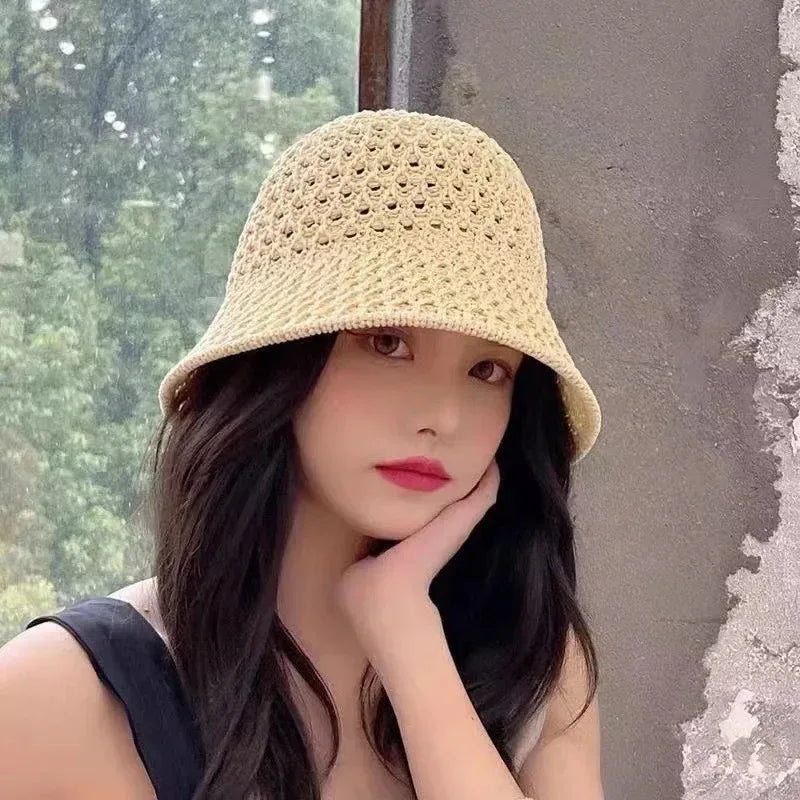 Women Hollow Crochet Fisherman Bucket Hat