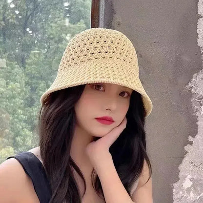 Women Hollow Crochet Fisherman Bucket Hat