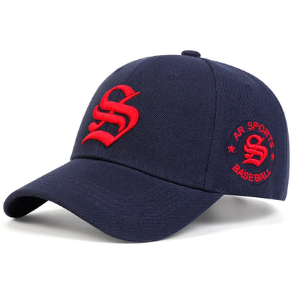Unisex Gothic S Letter Embroidery Side Baseball Caps