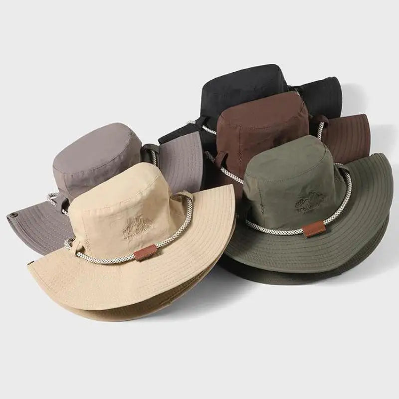 Summer Bucket Hat Men Women Sunscreen Fishing Hat Outdoor Size 55-59cm