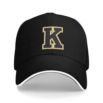 Golden Letter K Beach Baseball Cap