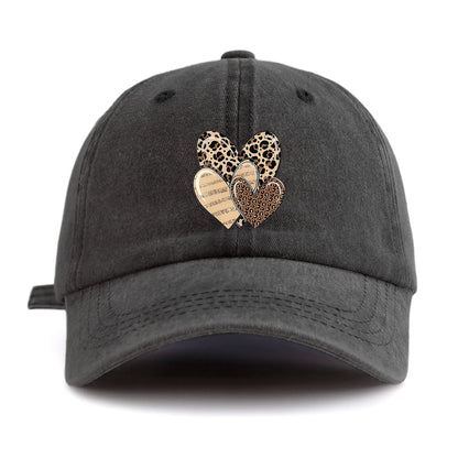 Leopard Heart Retro Dad Baseball Cap