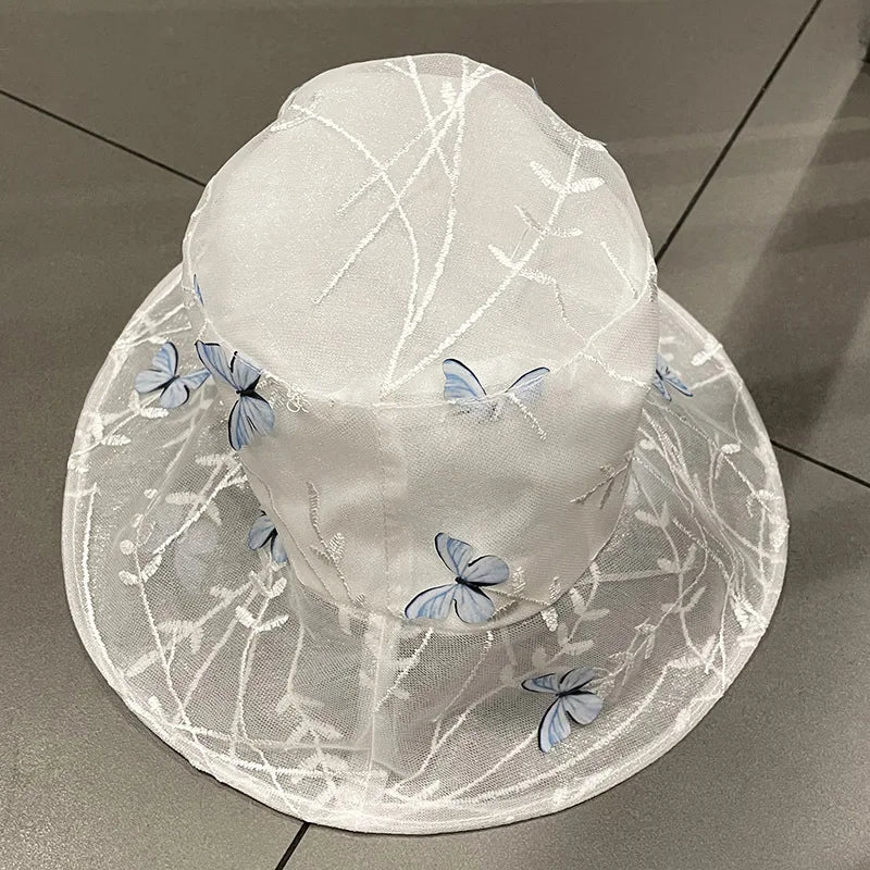 Fashion Butterfly Bucket Hats Women Summer